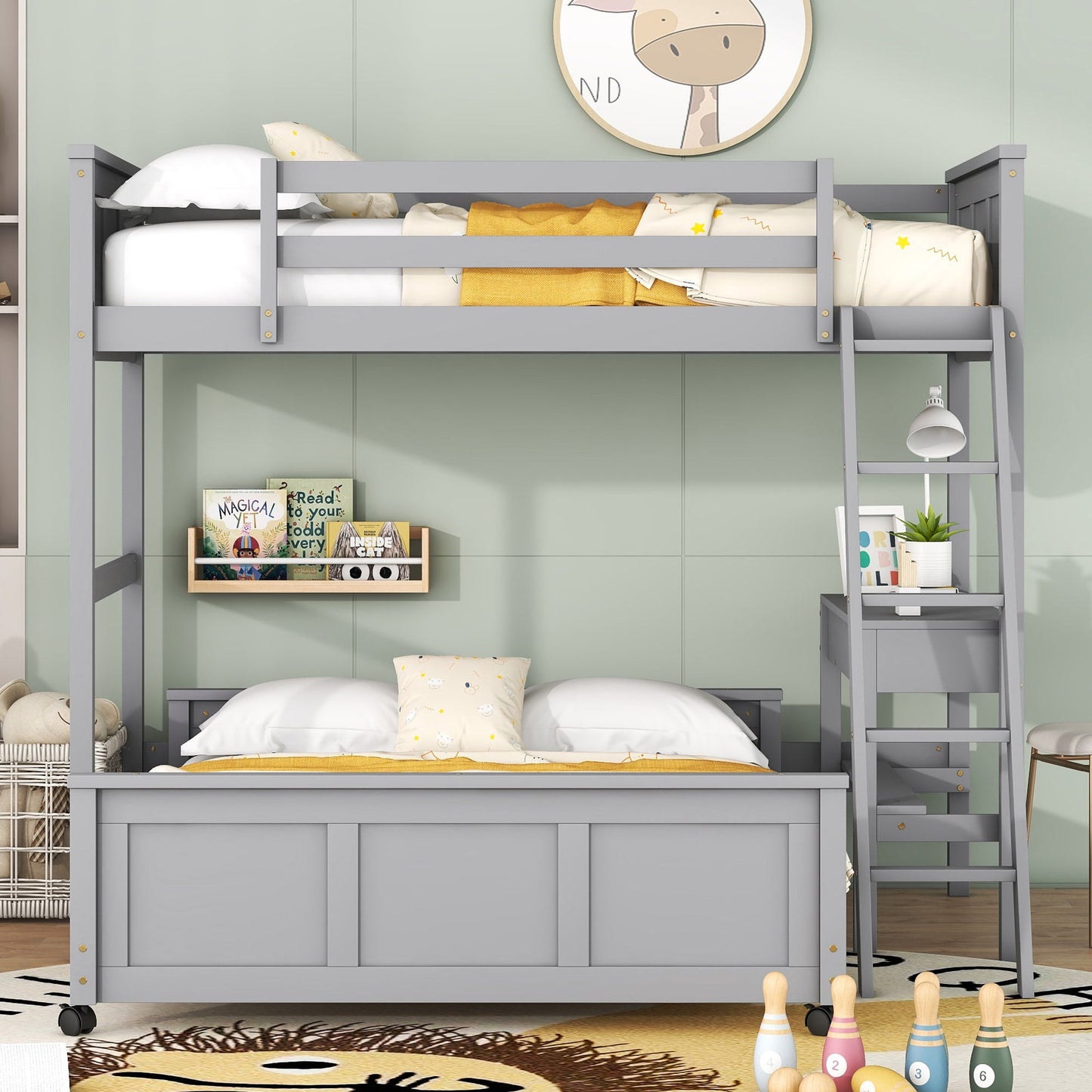 Full Over Full Bunk Bed With Desk - The Sleep Loft - Online Mattress Showroom NYC