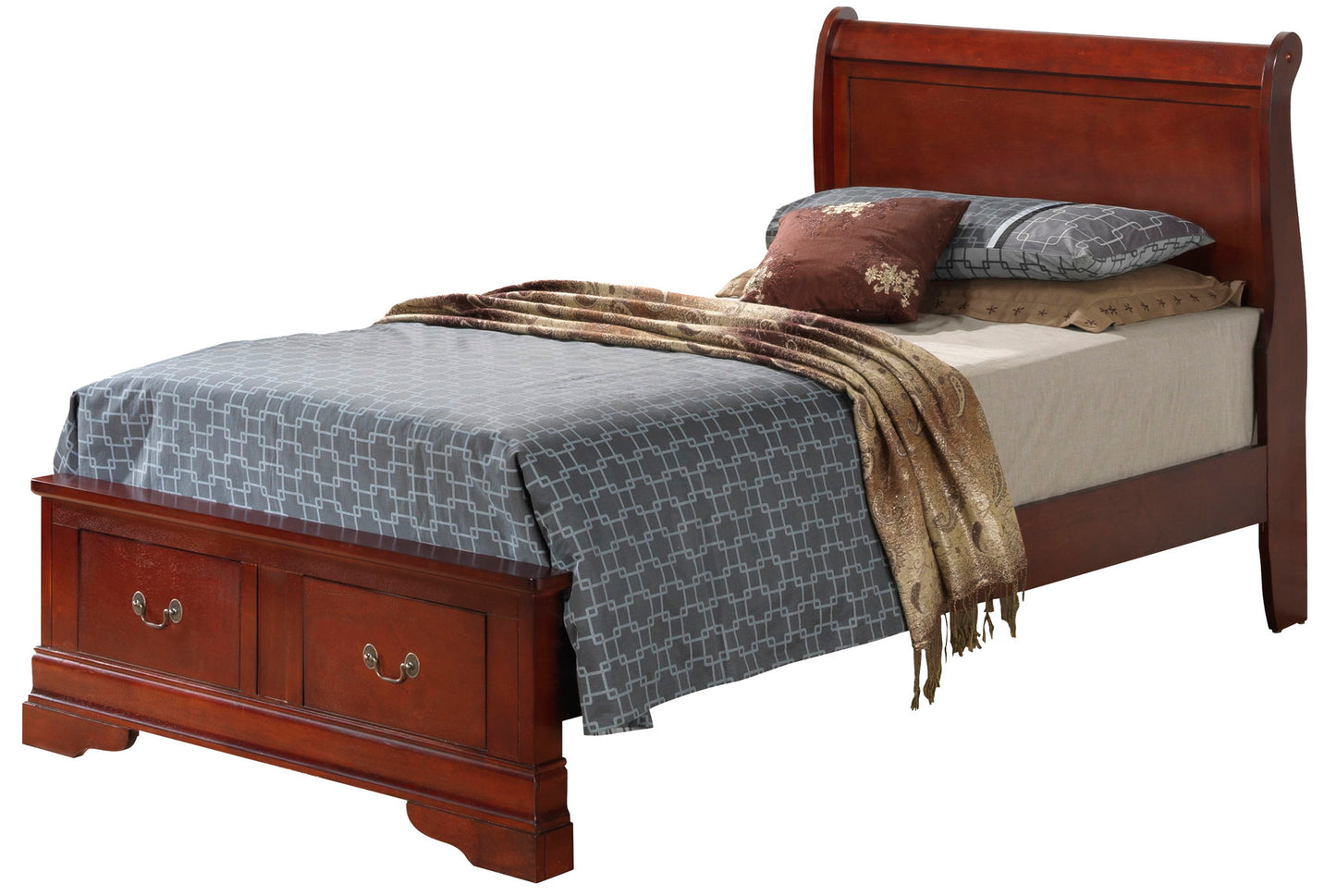 Upholstered Panel Sleigh Bed Design