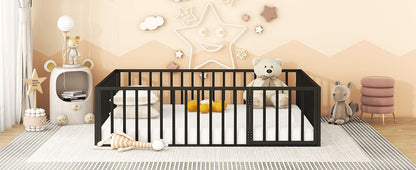 Metal Floor Bed Frame With Fence And Door - The Sleep Loft - Online Mattress Showroom NYC