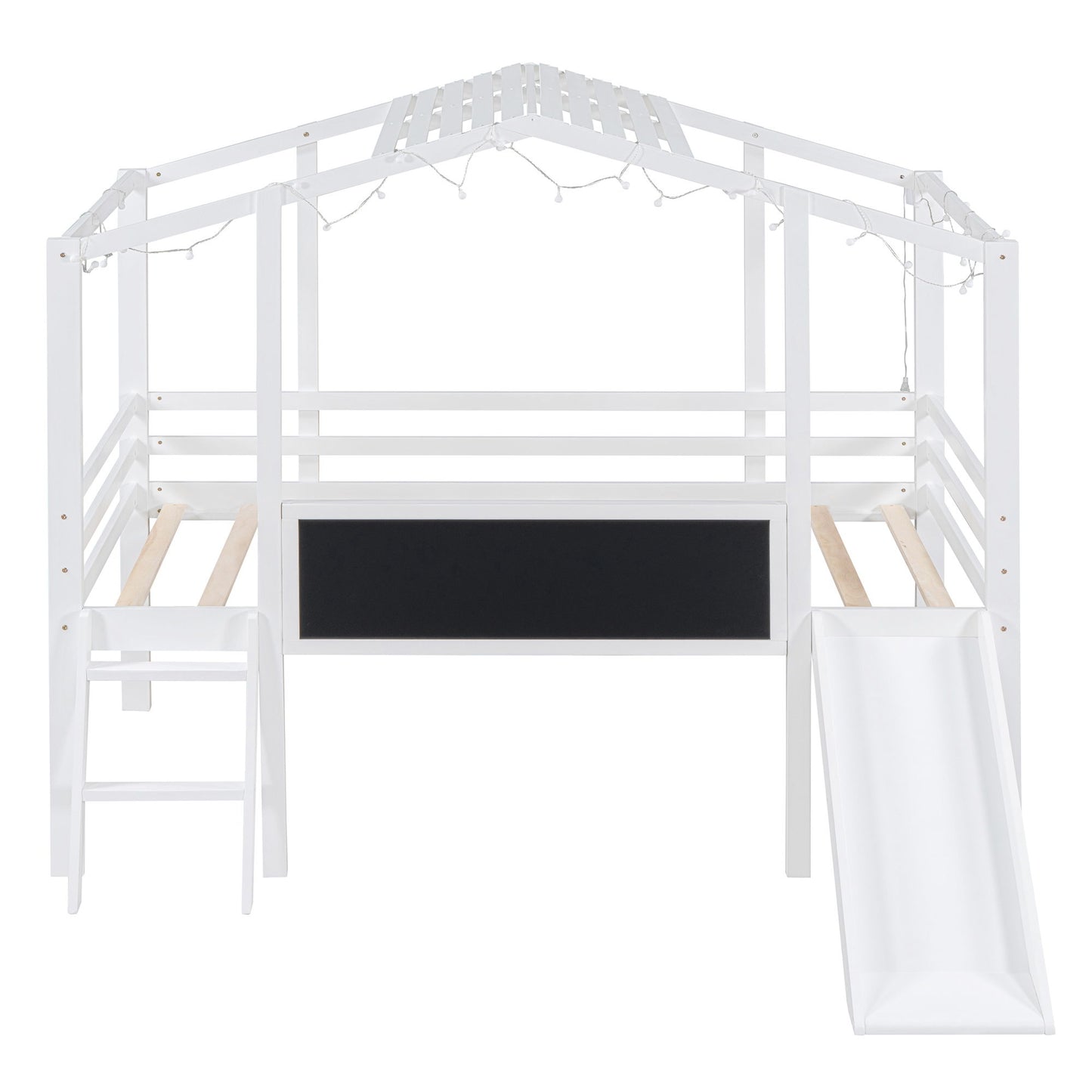 Loft House Bed With Ladder And Slide, With board And Light Strip On The Roof - The Sleep Loft - Online Mattress Showroom NYC