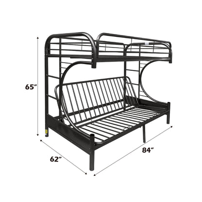 Eclipse - Twin Long Queen Futon Bunk Bed - Black - The Sleep Loft - Online Mattress Showroom NYC