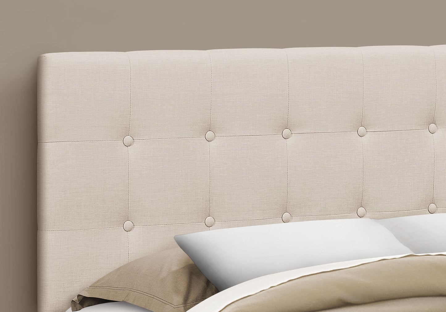 Queen Size, Bed Headboard Only, Upholstered Transitional - Beige - The Sleep Loft - Online Mattress Showroom NYC