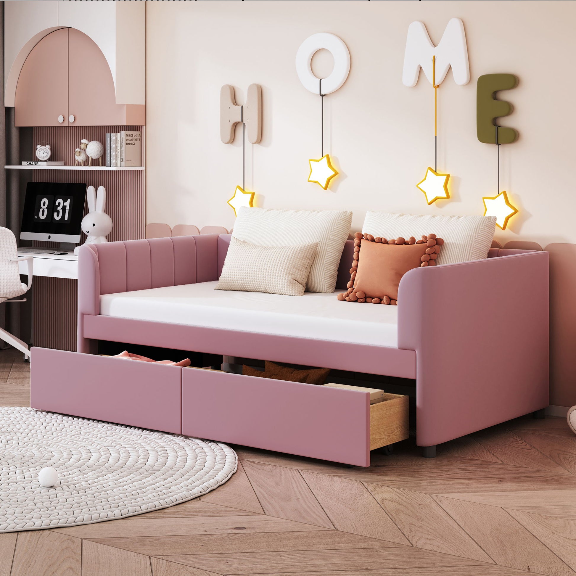 Upholstered Daybed With Ergonomic Design Backrest - The Sleep Loft - Online Mattress Showroom NYC