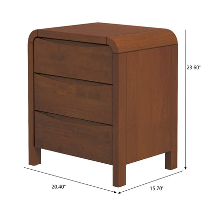 Lionel - Nightstand 3 Drawer Bed Side Table - Brown - The Sleep Loft - Online Mattress Showroom NYC