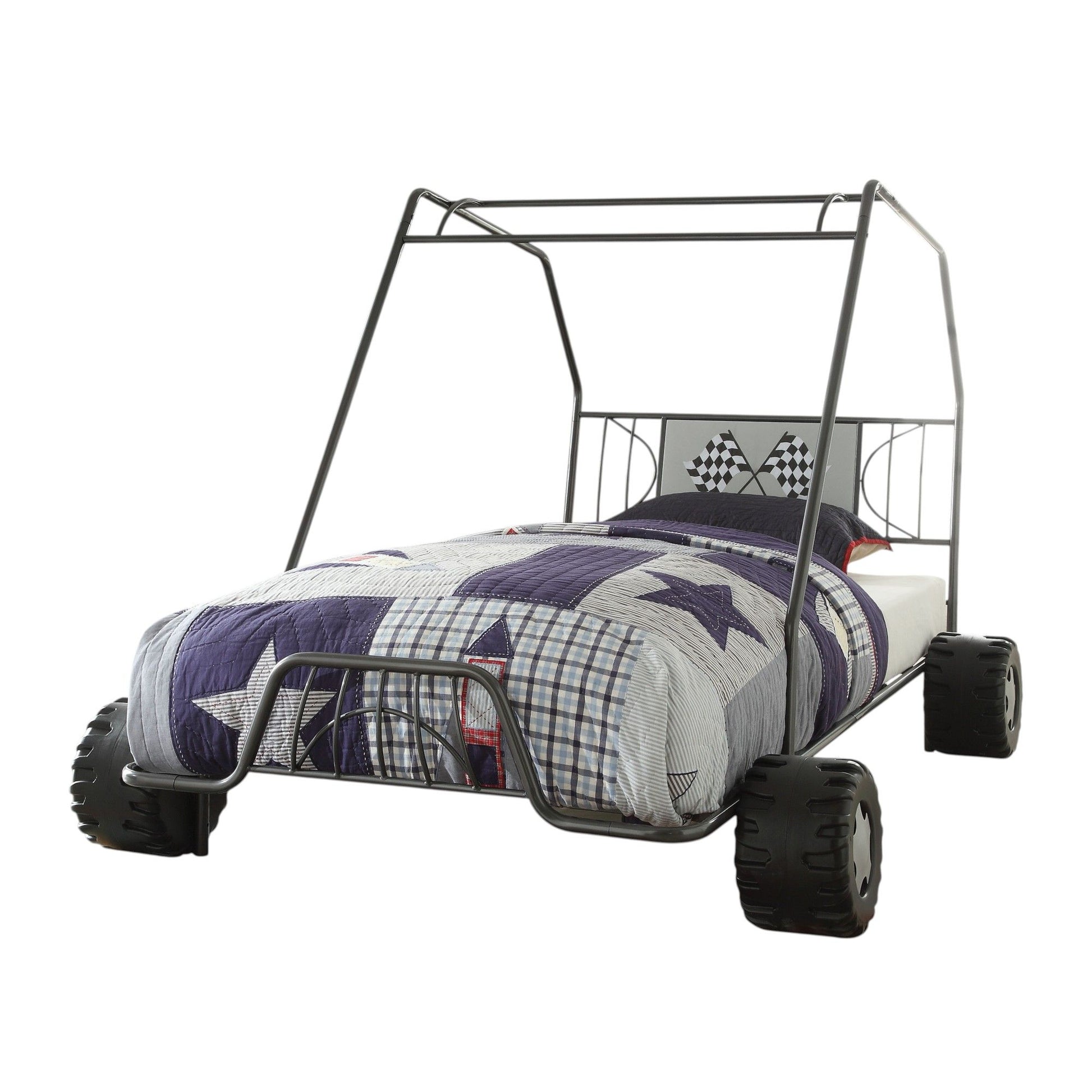 Xander - Twin Go Kart Bed - Gunmetal - The Sleep Loft - Online Mattress Showroom NYC