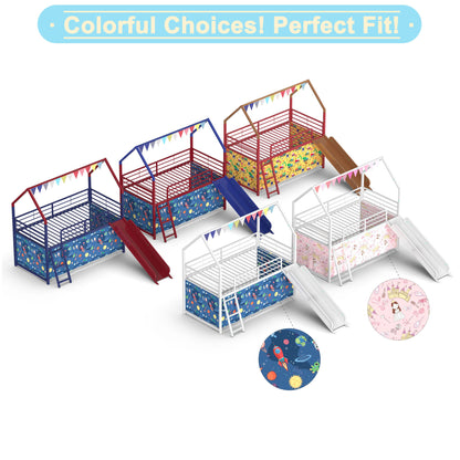 Jack - House Loft Bed With Slide And Curtain Set - The Sleep Loft - Online Mattress Showroom NYC