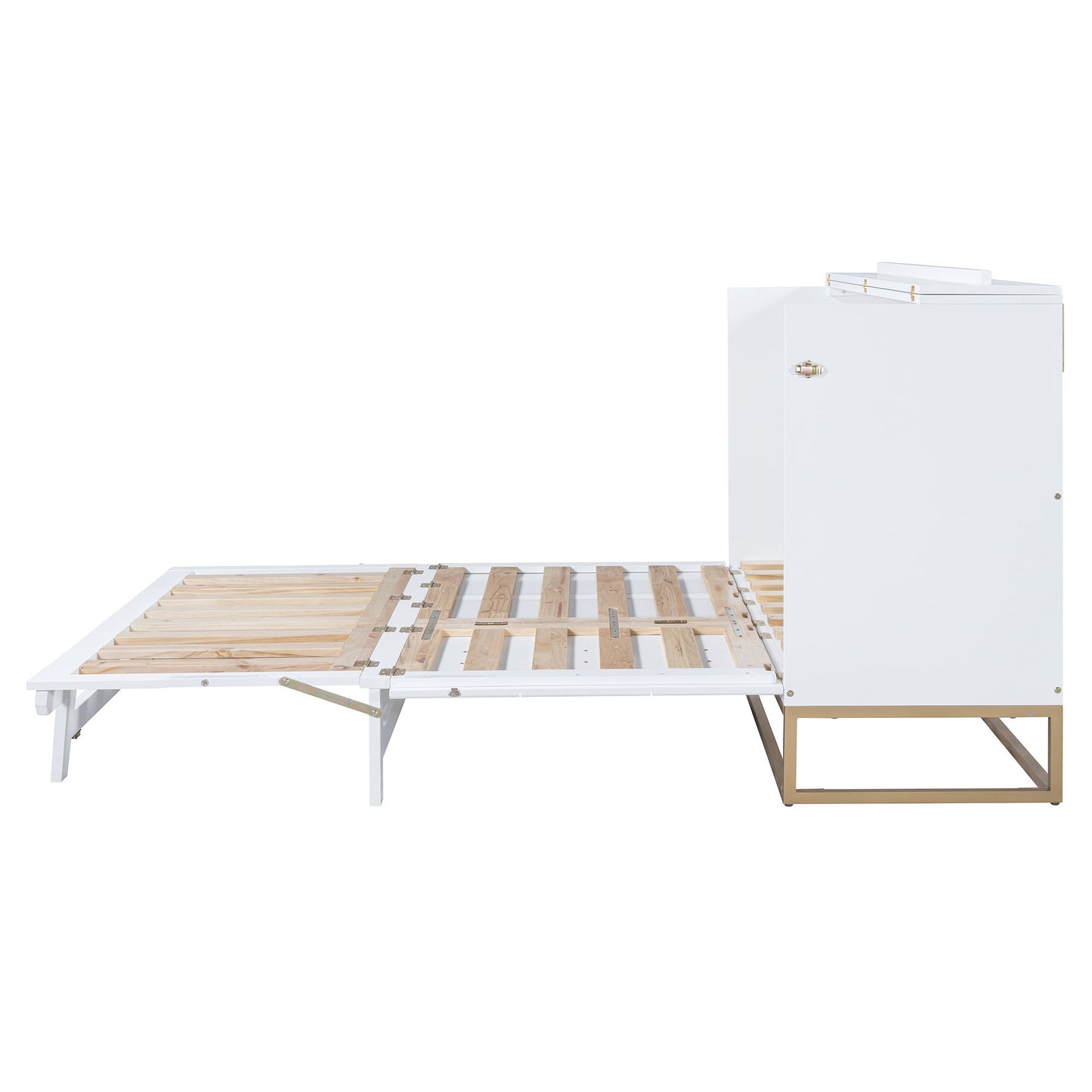 Murphy Bed With Frosted Glass Doors Design, Fake Drawers, Metal Legs - The Sleep Loft - Online Mattress Showroom NYC