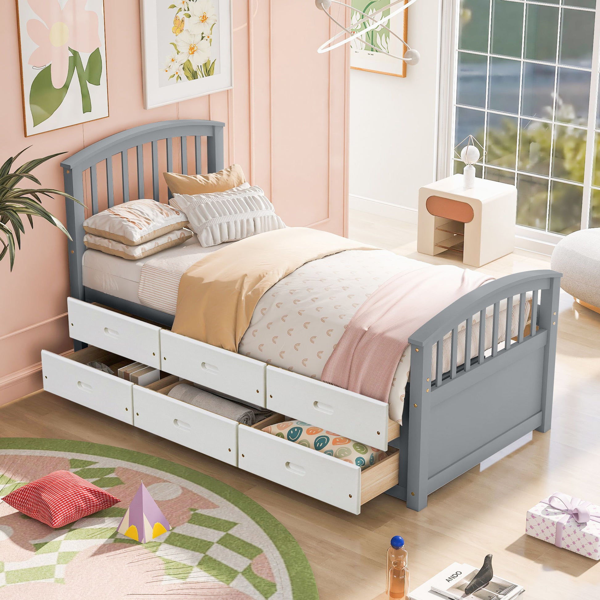Platform Storage Bed Solid Wood Bed With 6 Drawers - The Sleep Loft - Online Mattress Showroom NYC