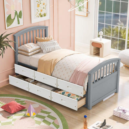 Platform Storage Bed Solid Wood Bed With 6 Drawers - The Sleep Loft - Online Mattress Showroom NYC