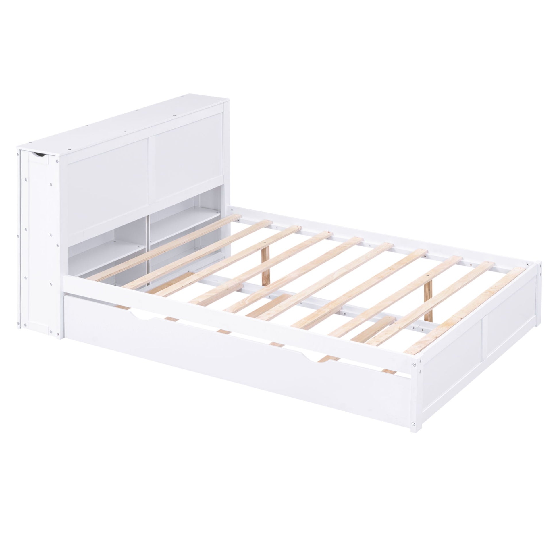 Storage Platform Bed With Pull Out Shelves And Trundle - The Sleep Loft - Online Mattress Showroom NYC