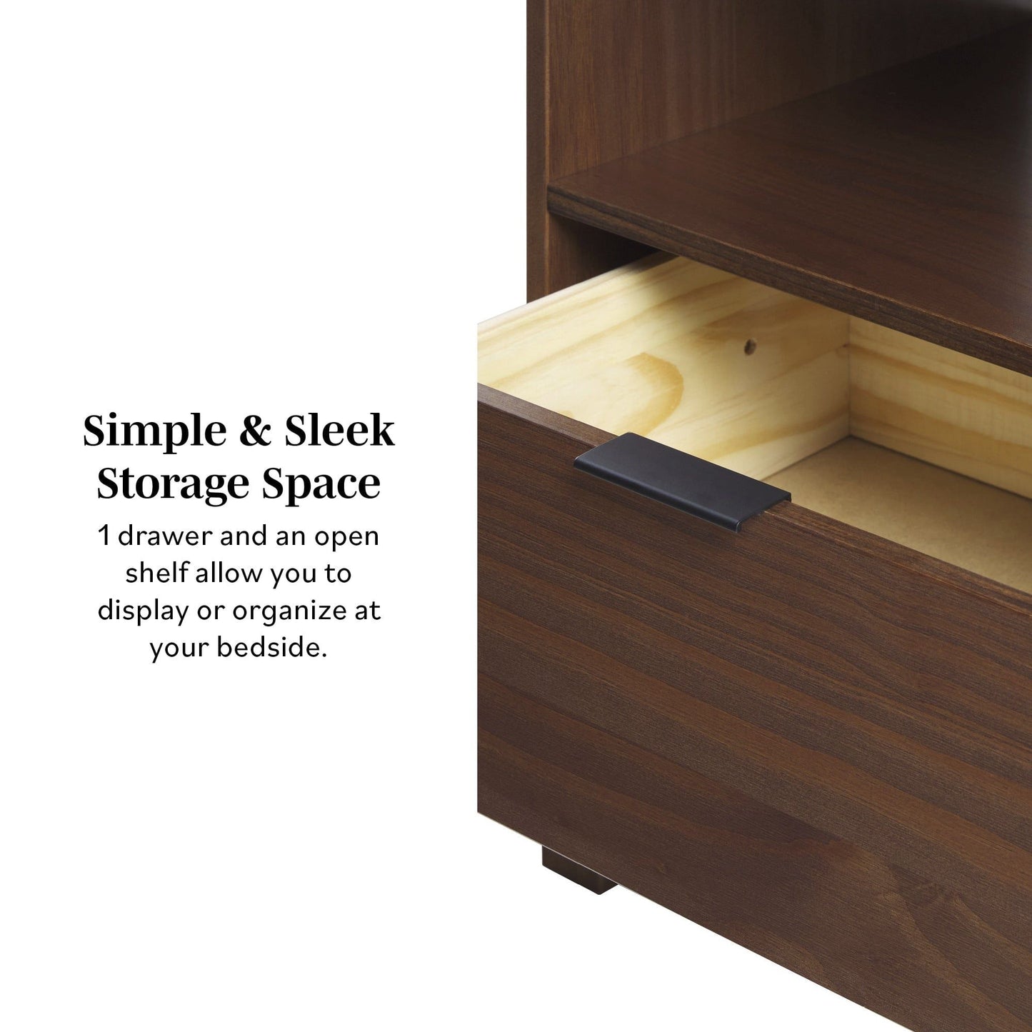 Modern Minimalist Curved Top Nightstand - The Sleep Loft - Online Mattress Showroom NYC