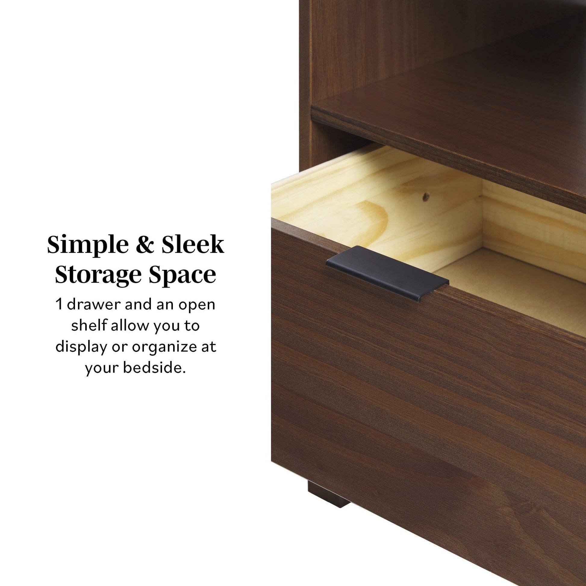 Modern Minimalist Curved Top Nightstand - The Sleep Loft - Online Mattress Showroom NYC