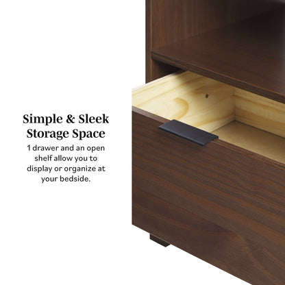 Modern Minimalist Curved Top Nightstand - The Sleep Loft - Online Mattress Showroom NYC