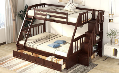 Bunk Bed With Drawers, Ladder And Storage Staircase - The Sleep Loft - Online Mattress Showroom NYC