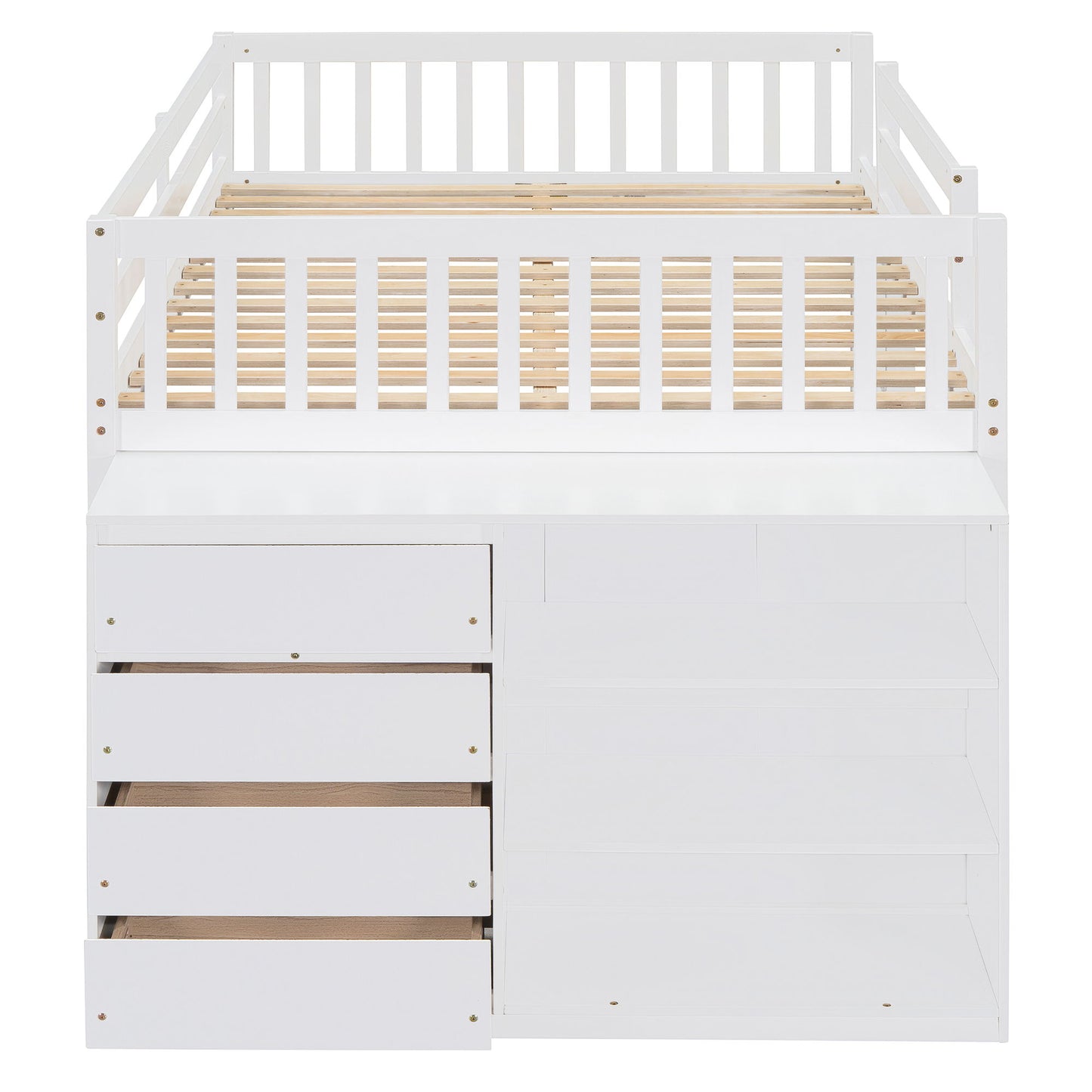 Bunk Bed With 4 Drawers And 3 Shelves - The Sleep Loft - Online Mattress Showroom NYC