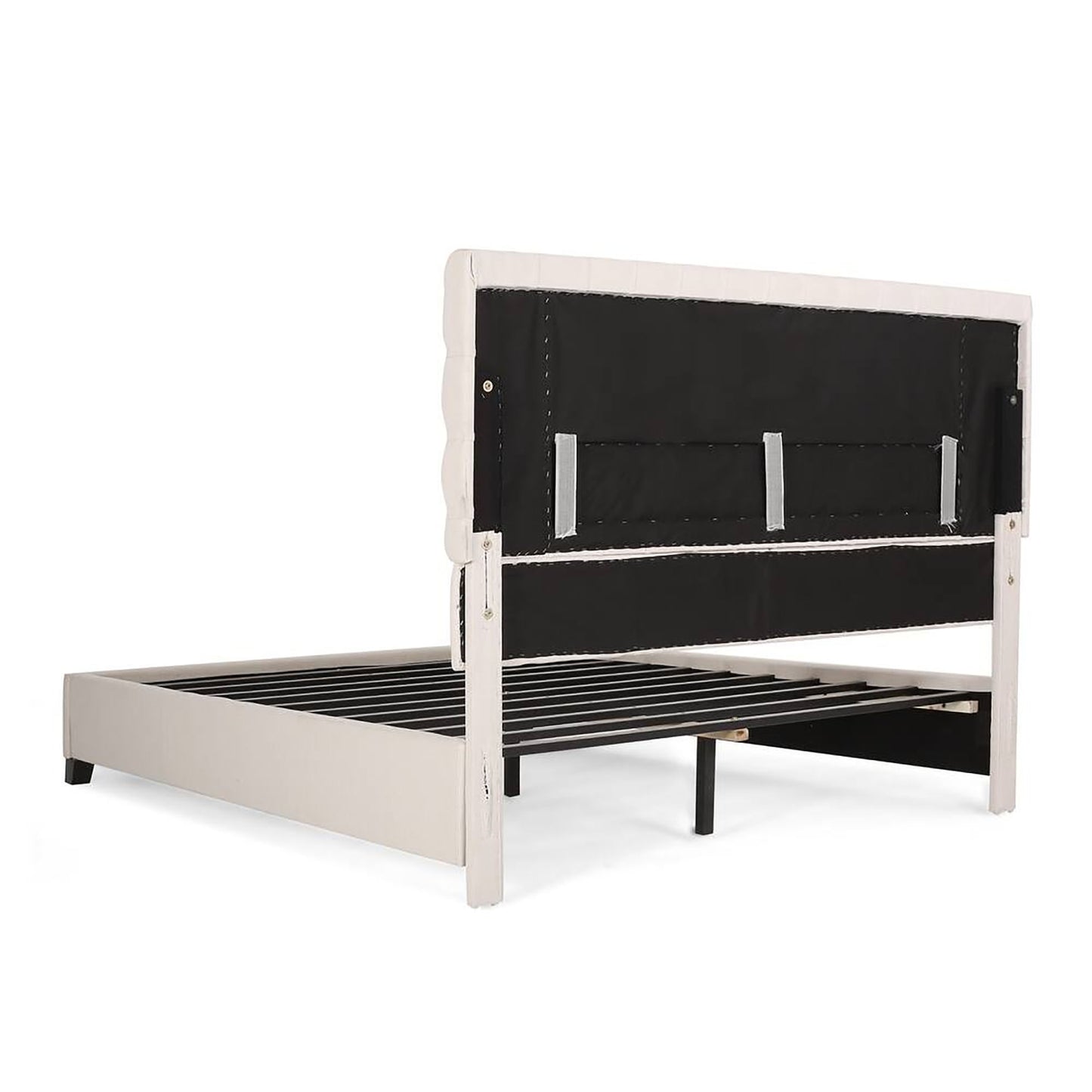 Cumulus - Fully Upholstered Fabric Queen Bed Set - Ivory - The Sleep Loft - Online Mattress Showroom NYC