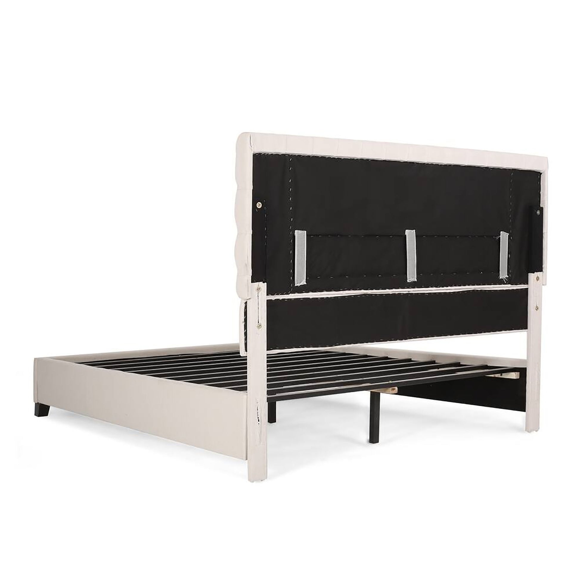 Cumulus - Fully Upholstered Fabric Queen Bed Set - Ivory - The Sleep Loft - Online Mattress Showroom NYC