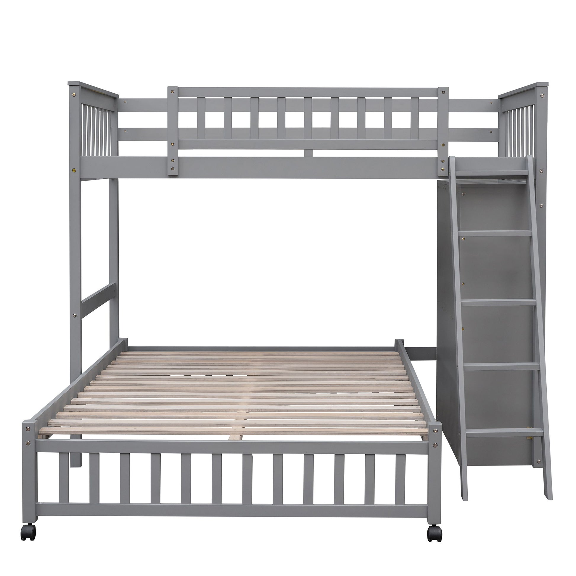 Bunk Bed With 6 Drawers And Flexible Shelves, Bottom Bed With Wheels - The Sleep Loft - Online Mattress Showroom NYC