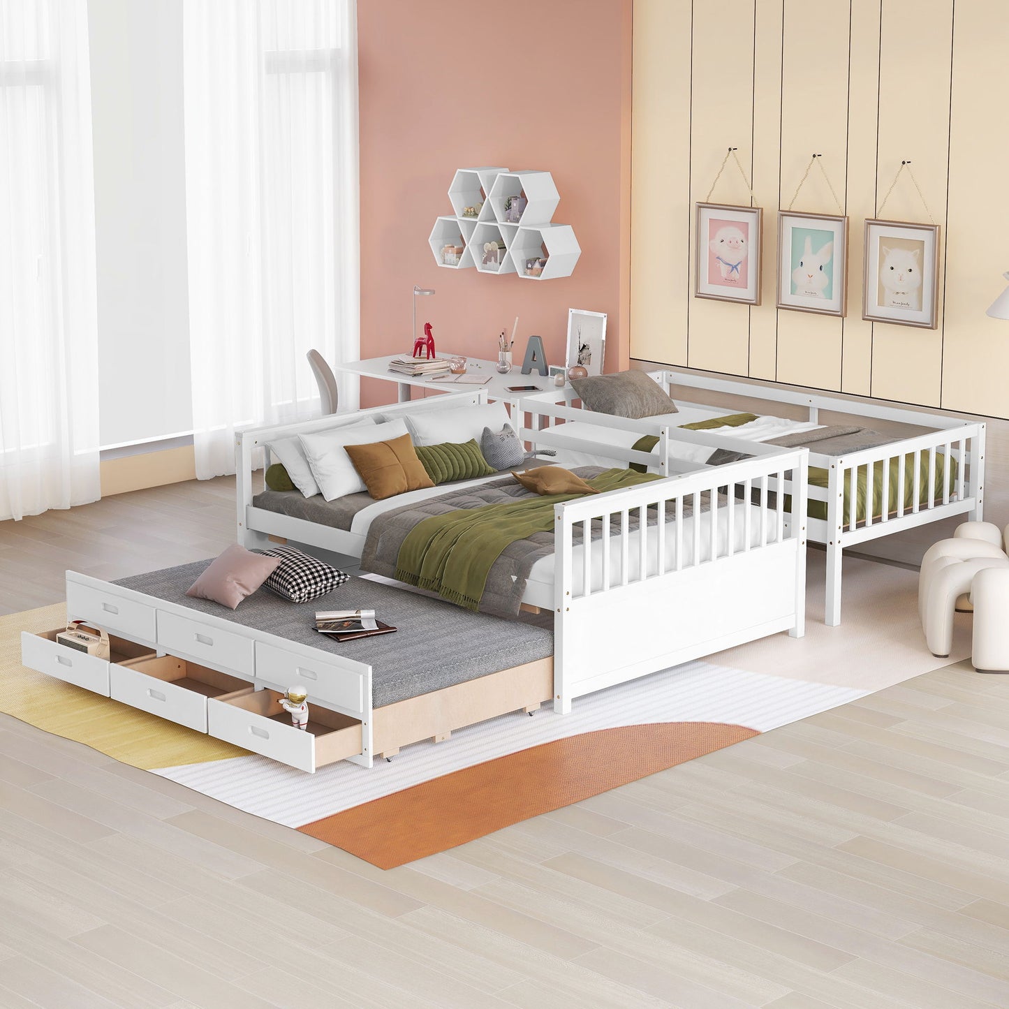 Bunk Bed With Twin Size Trundle And Drawers - The Sleep Loft - Online Mattress Showroom NYC