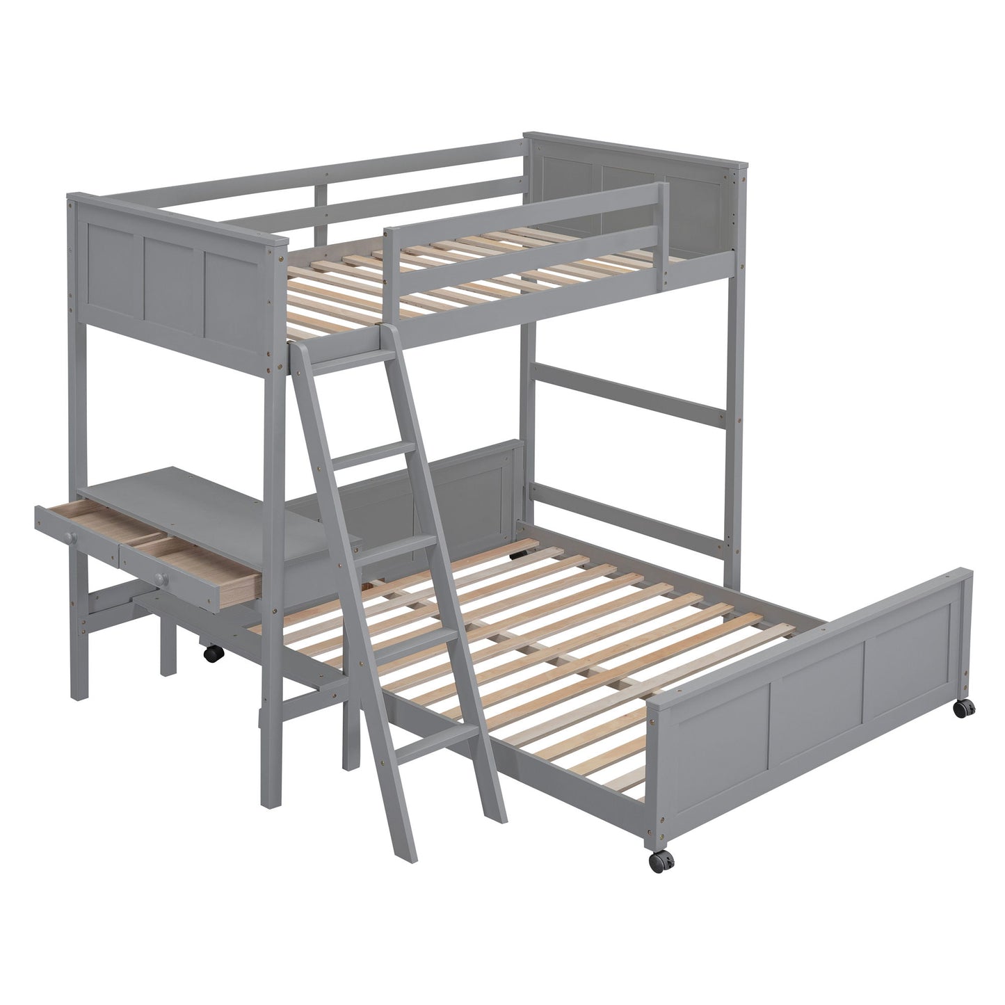 Full Over Full Bunk Bed With Desk - The Sleep Loft - Online Mattress Showroom NYC