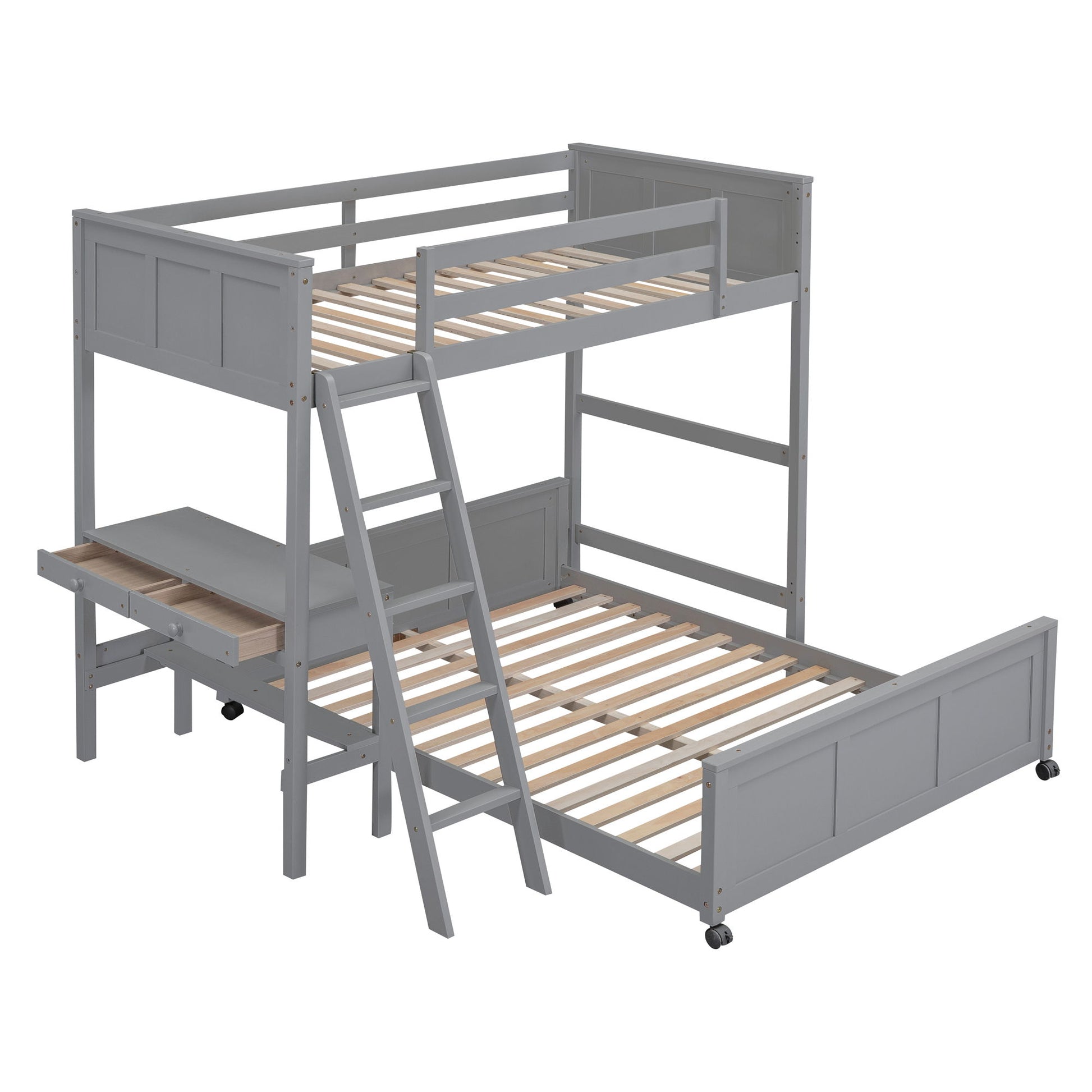 Full Over Full Bunk Bed With Desk - The Sleep Loft - Online Mattress Showroom NYC