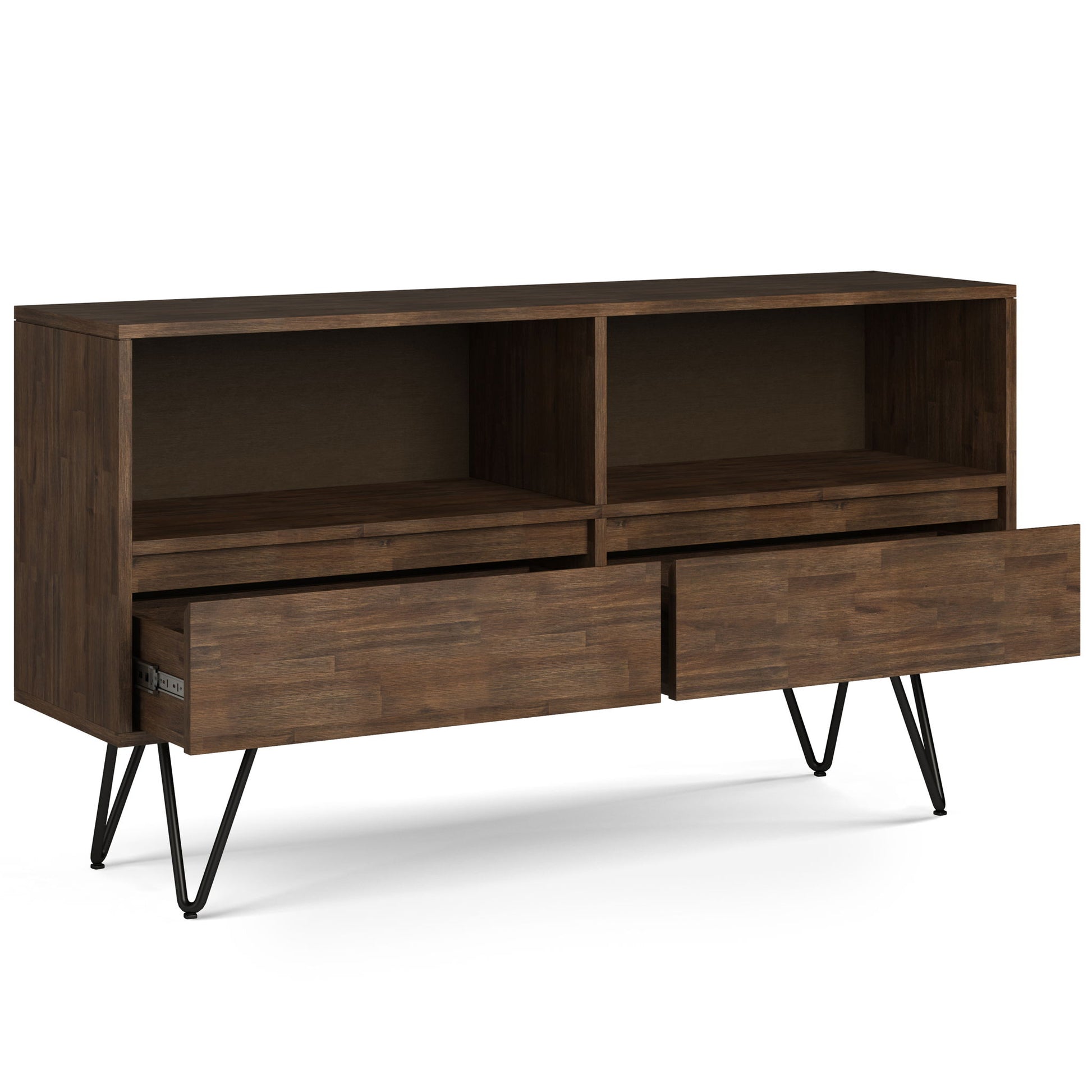 Chase - Low Bookcase - Rustic Natural Aged Brown - The Sleep Loft - Online Mattress Showroom NYC