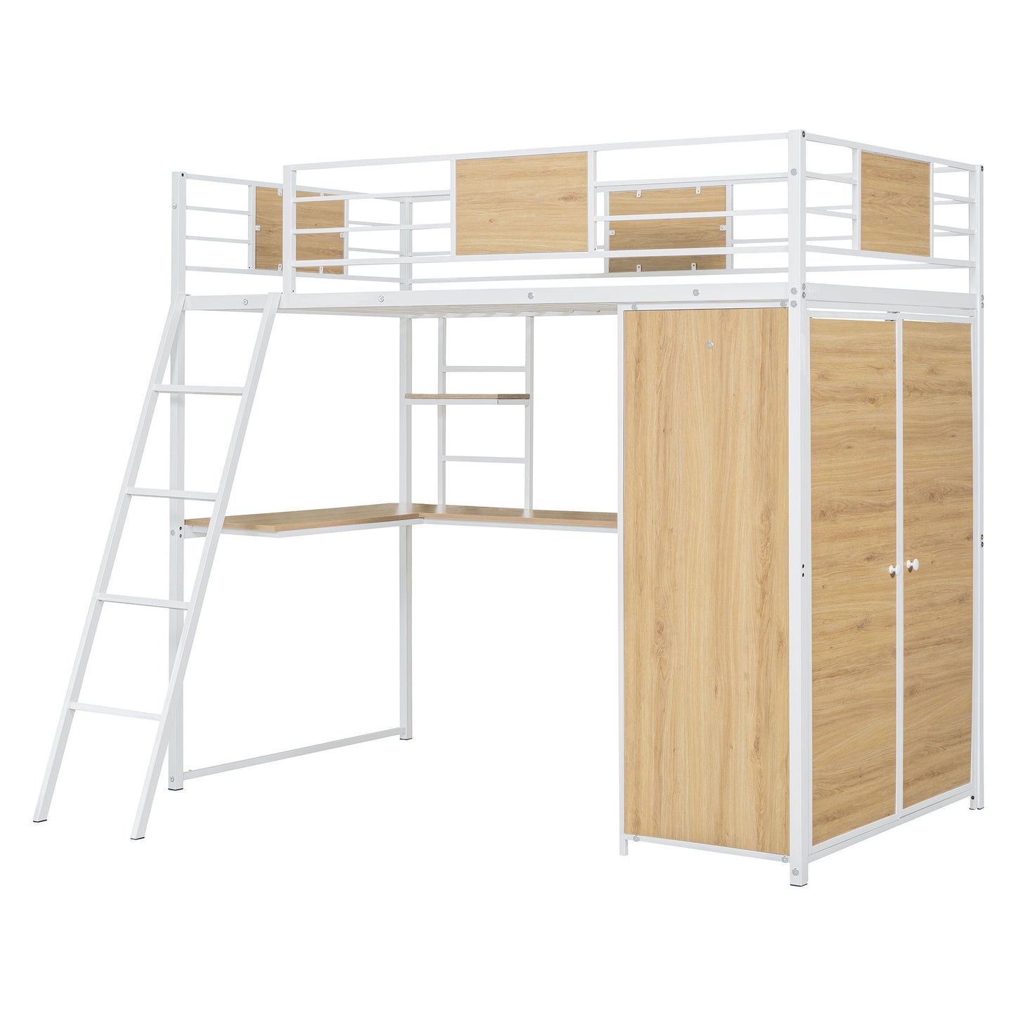 Loft Bed With L Shape Desk And Wardrobe - The Sleep Loft - Online Mattress Showroom NYC
