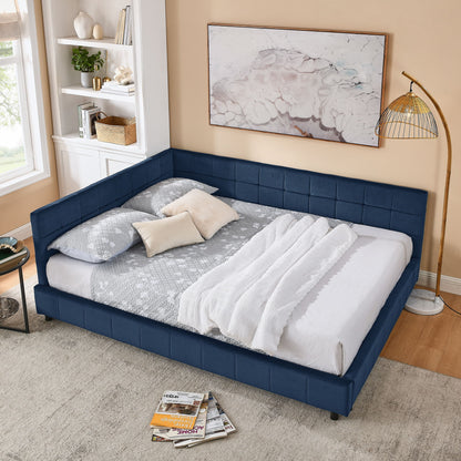 Mid-Century Storage Upholstered Tufted Bed Frame With Backrest And Armrests - The Sleep Loft - Online Mattress Showroom NYC