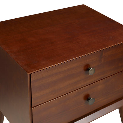 Double Drawer Nightstand - Walnut - The Sleep Loft - Online Mattress Showroom NYC