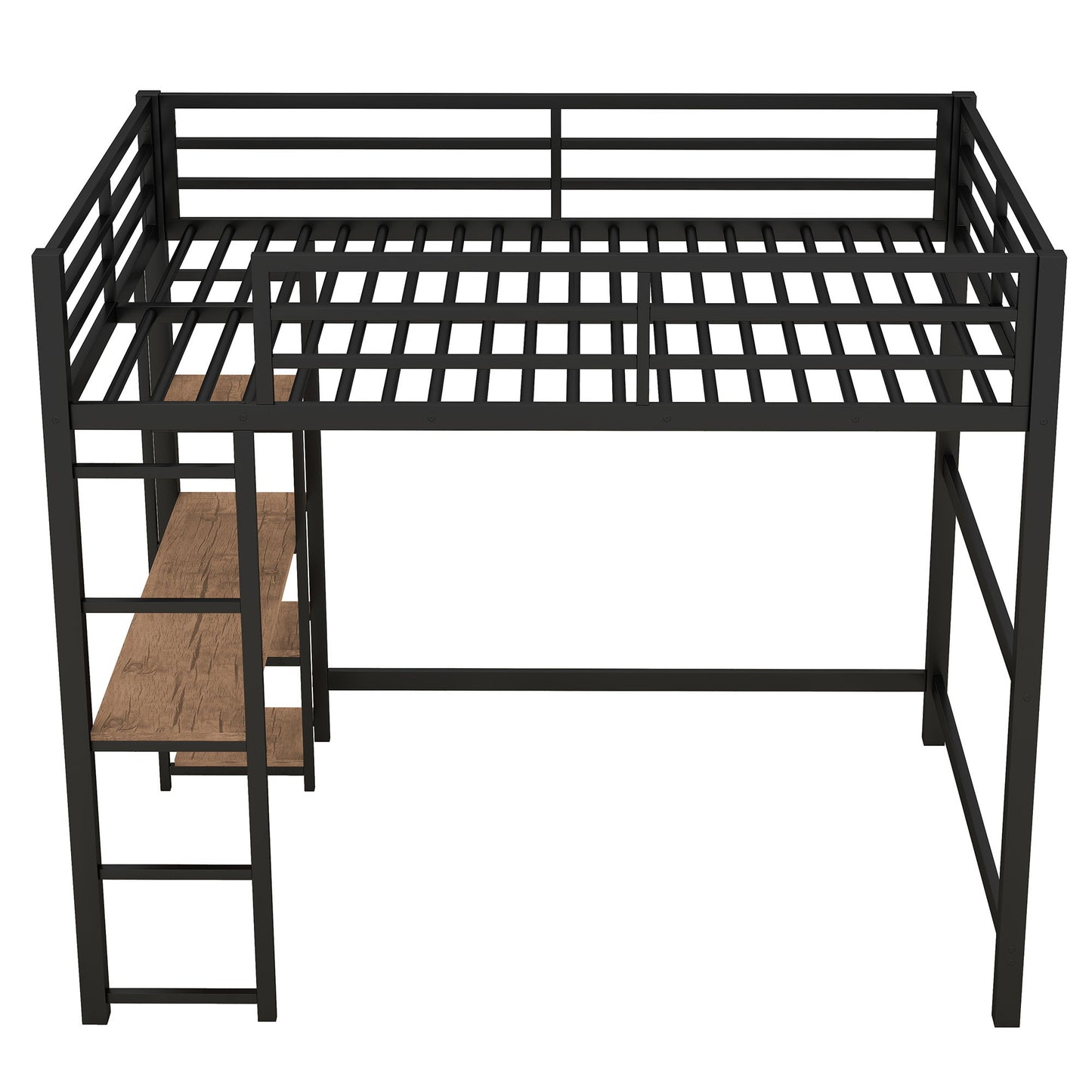 Loft Bed With Built In Desk And Storage Shelves, Full Size - Black - The Sleep Loft - Online Mattress Showroom NYC