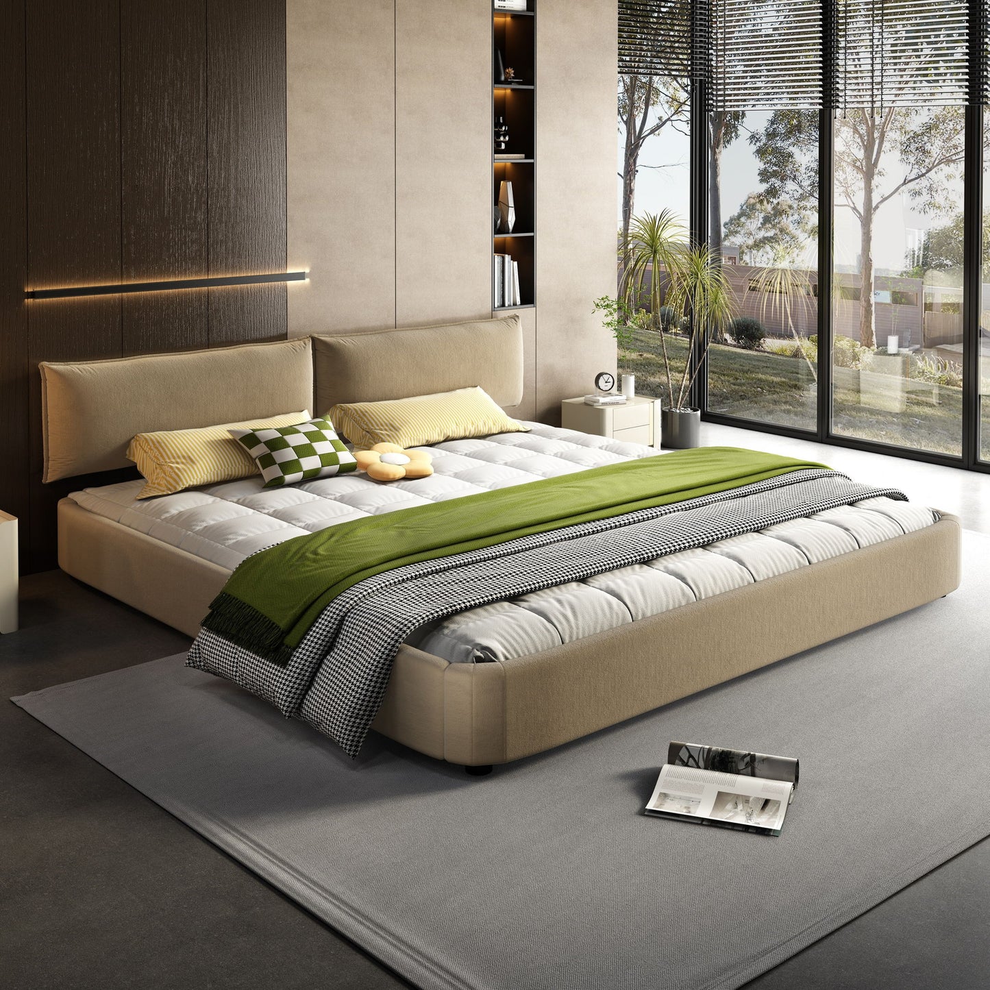 Cloud Bed Frame With Oversized Padded Movable Headboard - The Sleep Loft - Online Mattress Showroom NYC