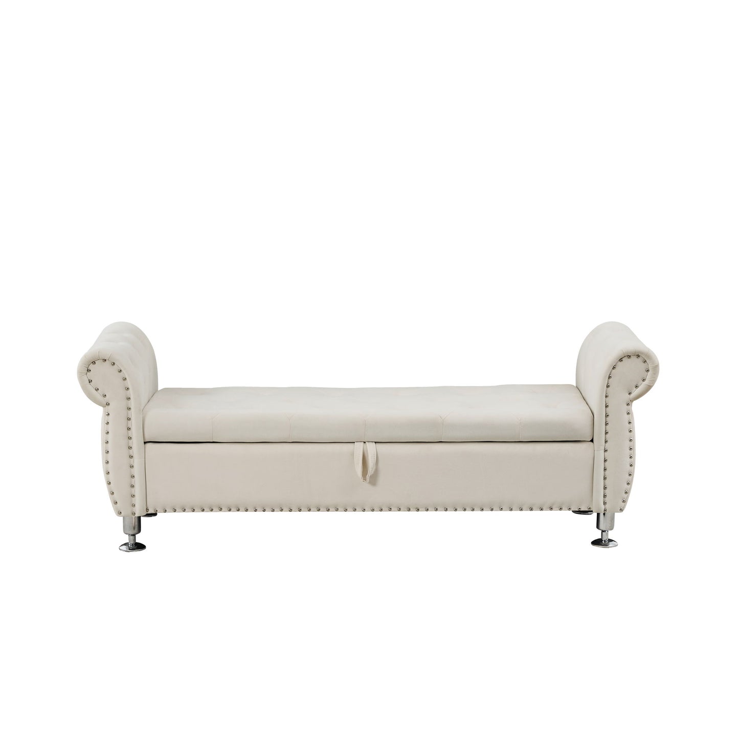 Storage Bench With Crystal Buttons And 1 Pillow For Bedroom - The Sleep Loft - Online Mattress Showroom NYC