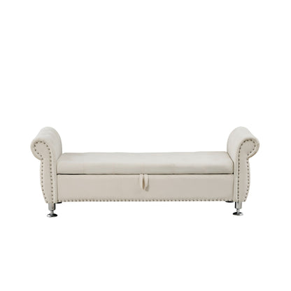 Storage Bench With Crystal Buttons And 1 Pillow For Bedroom - The Sleep Loft - Online Mattress Showroom NYC