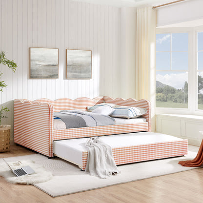 Gingham Daybed With USB Charging Port, Wave-Shaped Design - The Sleep Loft - Online Mattress Showroom NYC