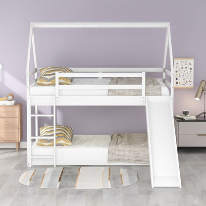 House Shape Bunk Bed With Slide And Ladder - The Sleep Loft - Online Mattress Showroom NYC
