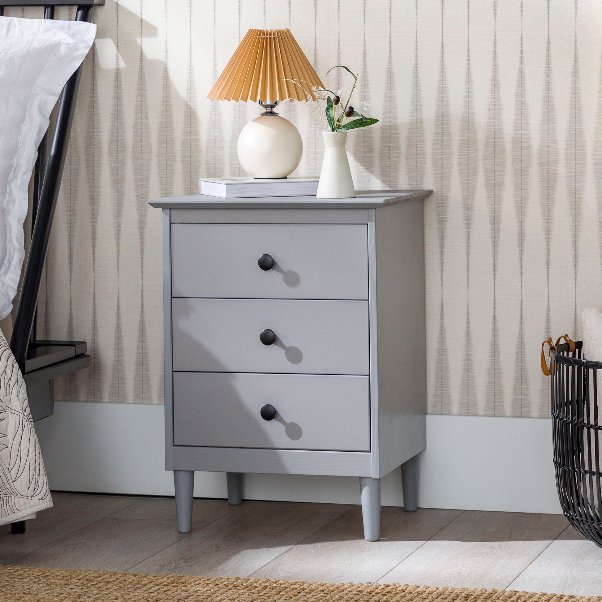 Classic 3 Drawer Solid Wood Nightstand - The Sleep Loft - Online Mattress Showroom NYC