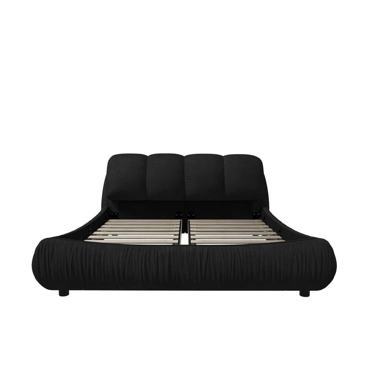 Luxury Upholstered Platform Bed With Oversized Padded Backrest And Solid Wood Frame - The Sleep Loft - Online Mattress Showroom NYC