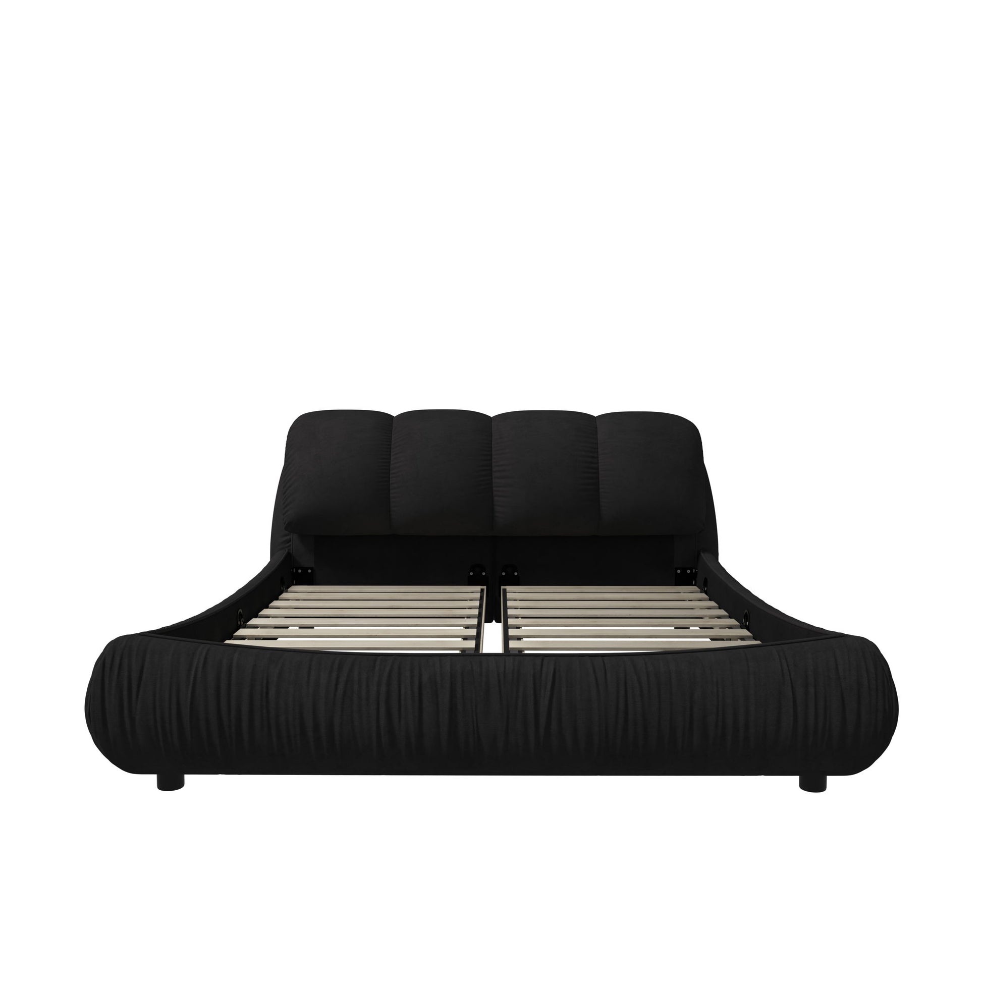 Luxury Upholstered Platform Bed With Oversized Padded Backrest And Solid Wood Frame - The Sleep Loft - Online Mattress Showroom NYC
