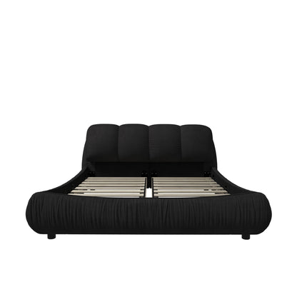 Luxury Upholstered Platform Bed With Oversized Padded Backrest And Solid Wood Frame - The Sleep Loft - Online Mattress Showroom NYC