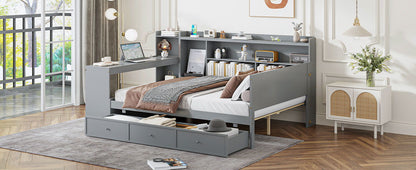 Daybed With 3 Drawers USB Ports And Desk - The Sleep Loft - Online Mattress Showroom NYC