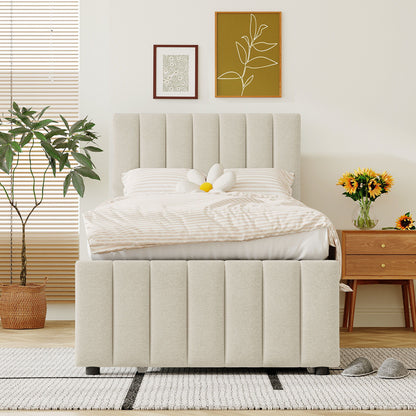 Upholstered Design Platform Bed With Trundle - The Sleep Loft - Online Mattress Showroom NYC