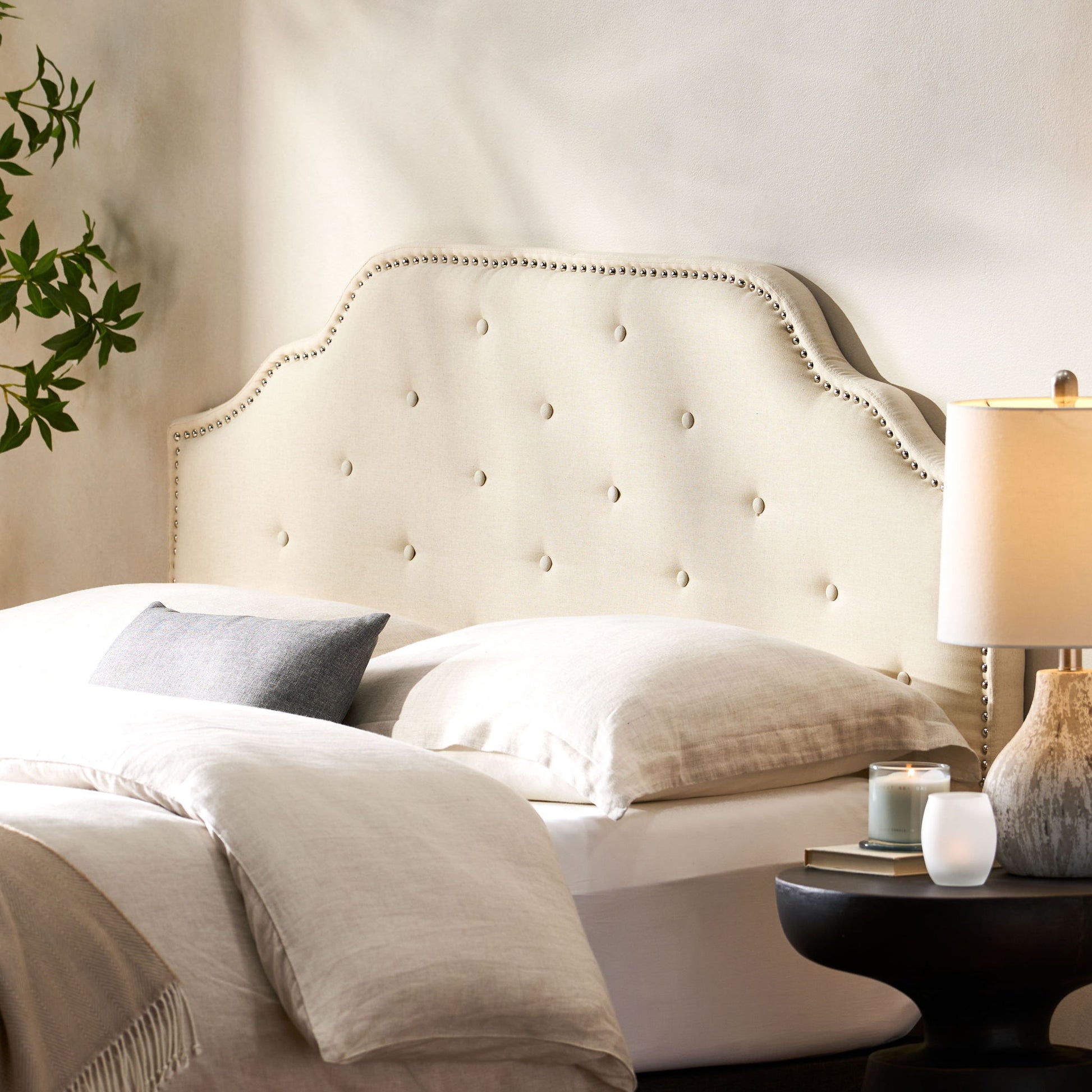 Luella - Button Tufted Upholstered Headboard - The Sleep Loft - Online Mattress Showroom NYC