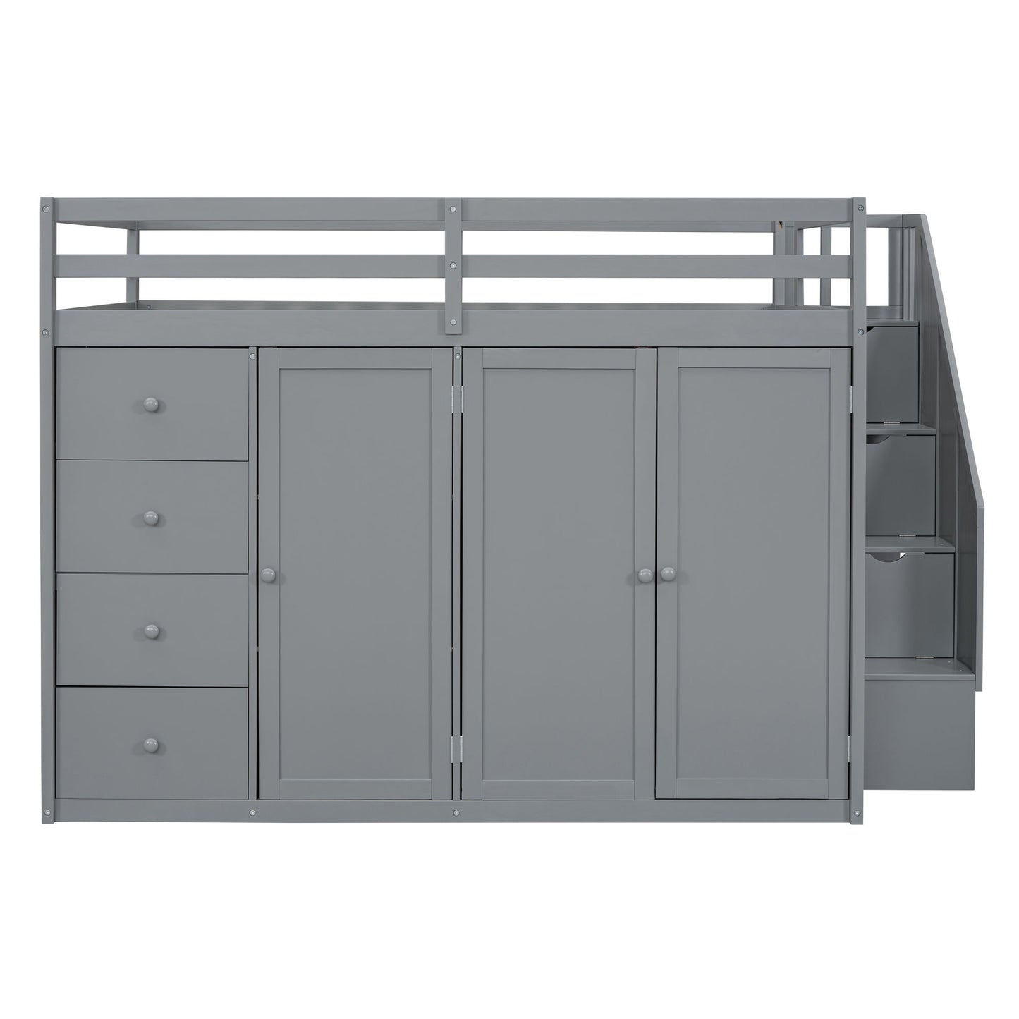 Loft Bed With Built In Wardrobes, Cabinets And Drawers - The Sleep Loft - Online Mattress Showroom NYC