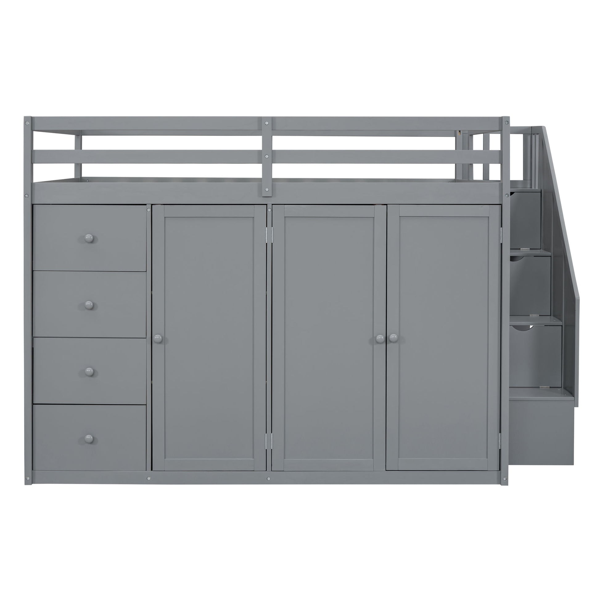 Loft Bed With Built In Wardrobes, Cabinets And Drawers - The Sleep Loft - Online Mattress Showroom NYC