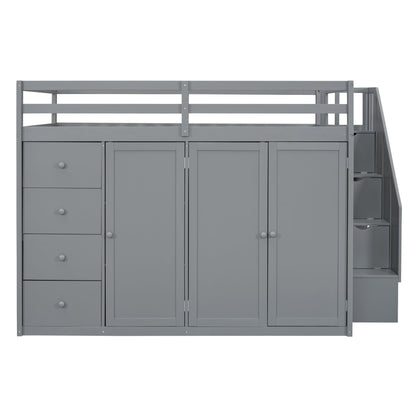 Loft Bed With Built In Wardrobes, Cabinets And Drawers - The Sleep Loft - Online Mattress Showroom NYC