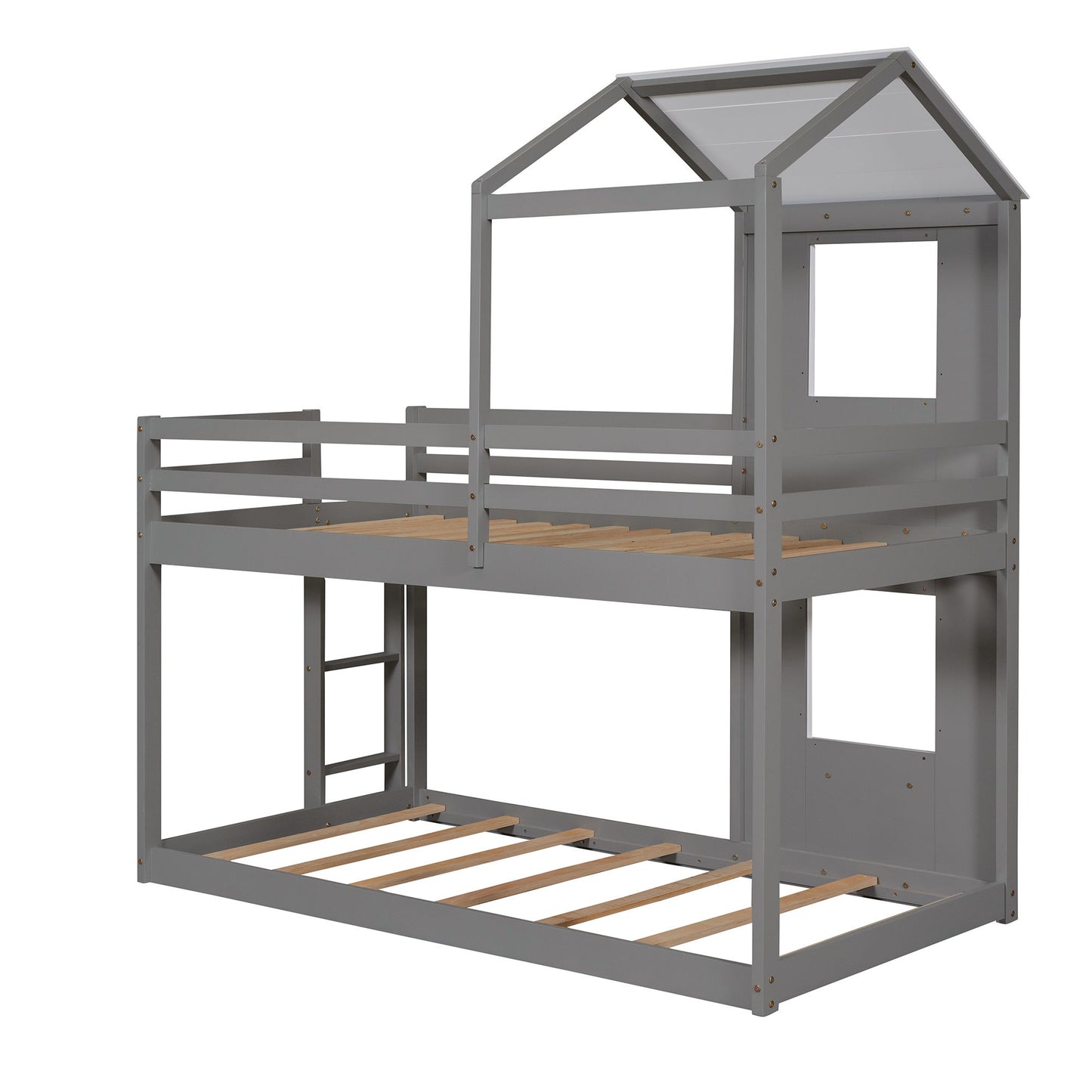 Bunk Bed Wood Bed & Roof, Window, Guardrail, Ladder - The Sleep Loft - Online Mattress Showroom NYC