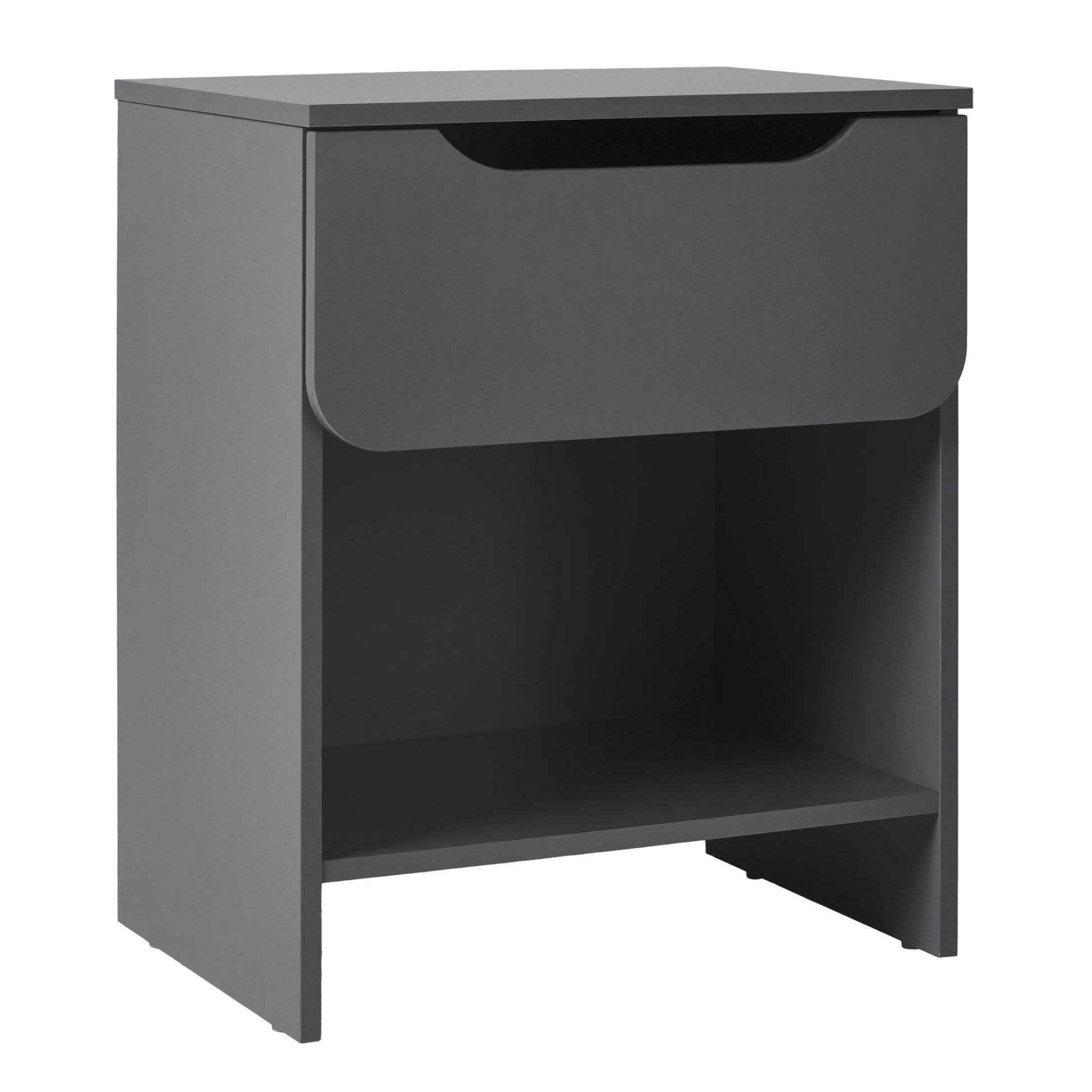Modern Minimalist 1 Drawer Nightstand With Cubby - The Sleep Loft - Online Mattress Showroom NYC