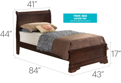 Louis Phillipe - Twin Bed - Cappuccino - The Sleep Loft - Online Mattress Showroom NYC