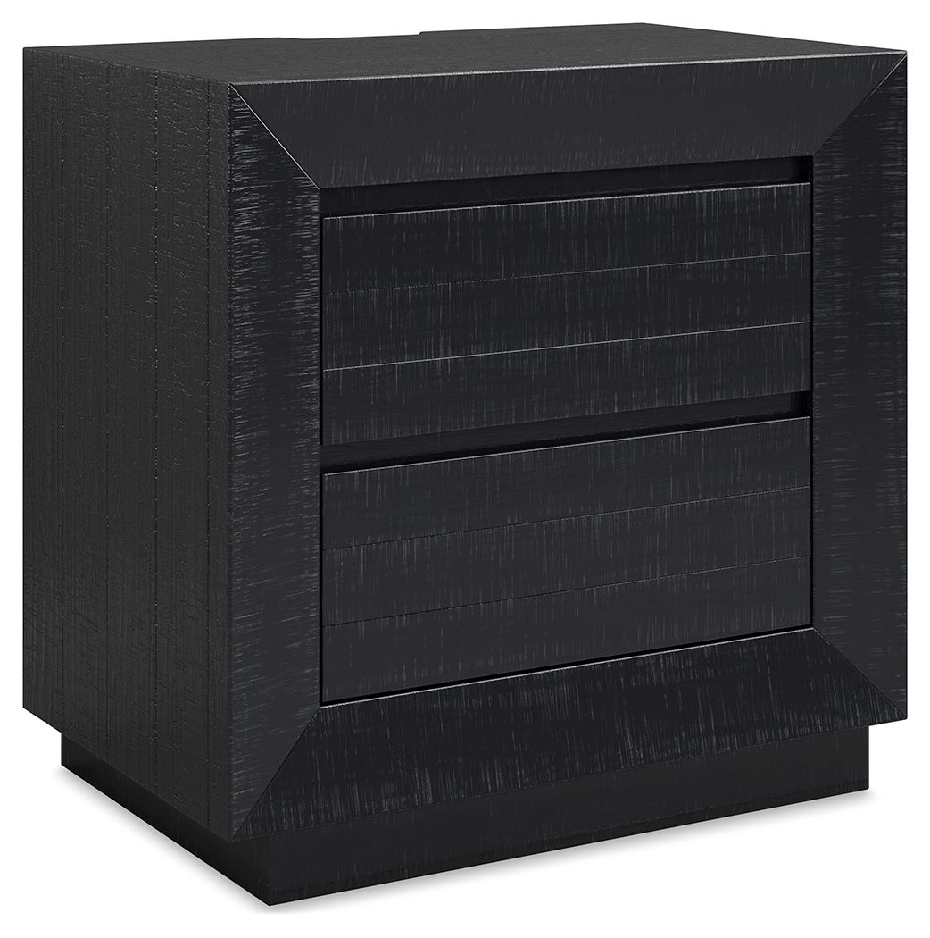 Londer - Two Drawer Night Stand - Black - The Sleep Loft - Online Mattress Showroom NYC