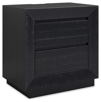 Londer - Two Drawer Night Stand - Black - The Sleep Loft - Online Mattress Showroom NYC